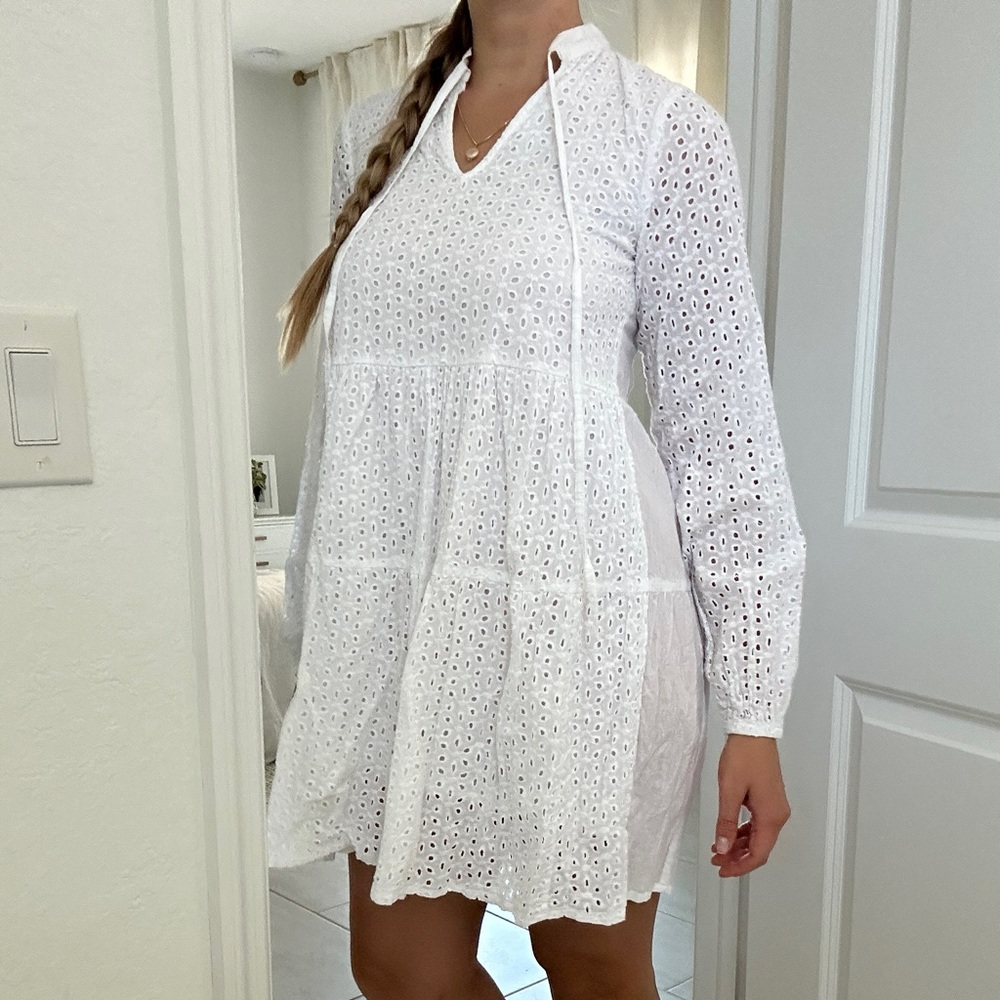 Eyelet White Dress